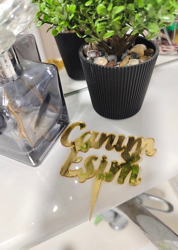 canım eşim pasta süsü gold - Görsel 3