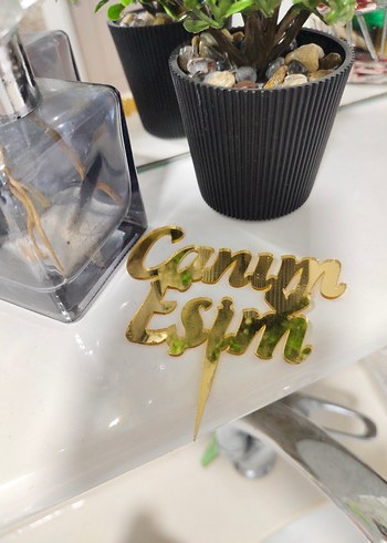 canım eşim pasta süsü gold - Görsel 2