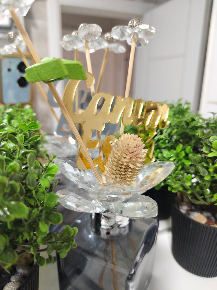 canım eşim pasta süsü gold - Görsel 4