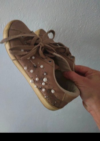 Bambi Siklik Ve Rahatlik Bej İnci Detayli Sneaker