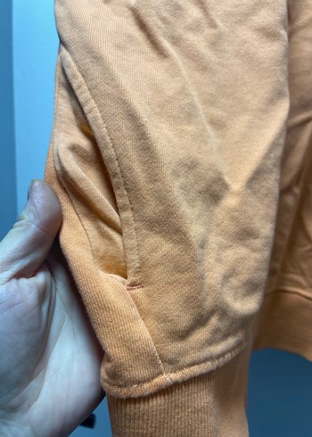 Turuncu Kapüşonlu Kadın Sweatshirt - Görsel 5