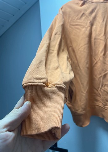 Turuncu Kapüşonlu Kadın Sweatshirt - Görsel 3