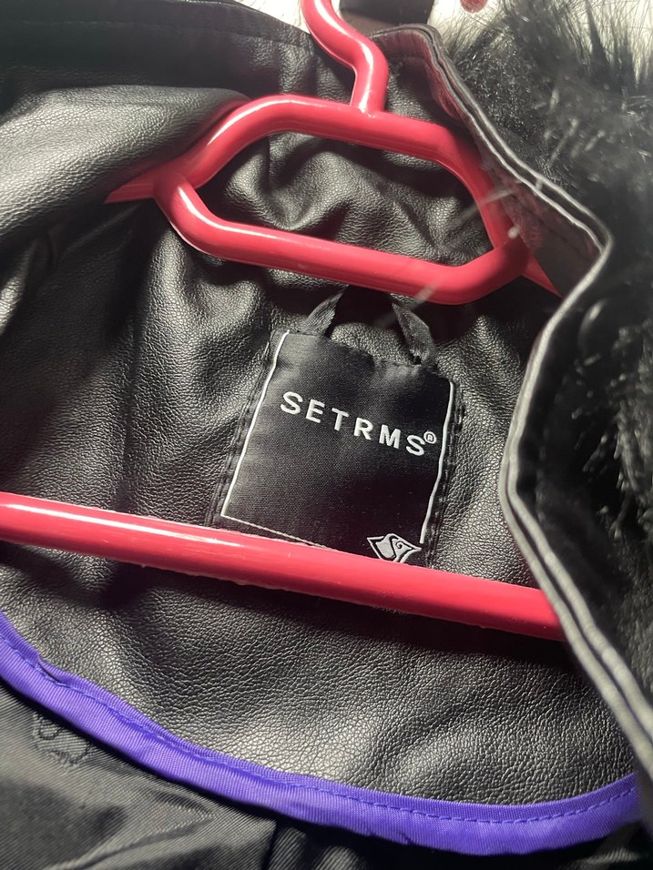 Kadın Siyah Deri Uzun Kürklü Ceket - Görsel 5