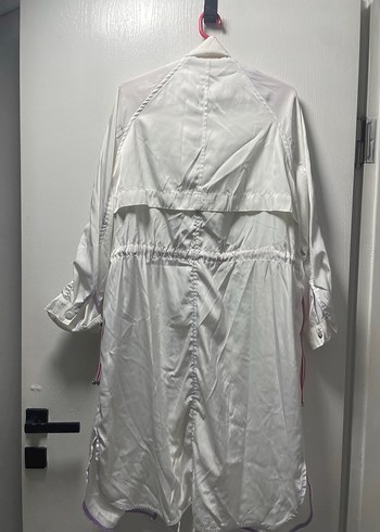 Uzun Kollu Beyaz Midi Kadın kap - Görsel 2