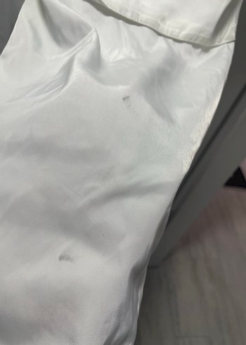 Uzun Kollu Beyaz Midi Kadın kap - Görsel 9