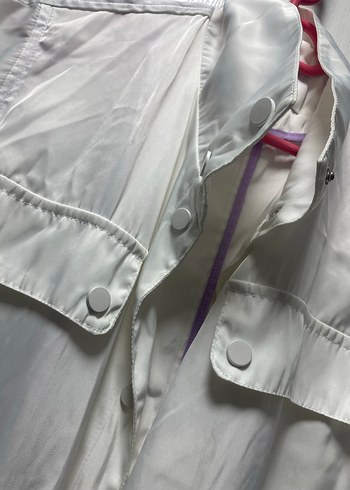 Uzun Kollu Beyaz Midi Kadın kap - Görsel 7