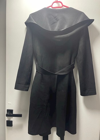 Siyah Süet Kadın Uzun Ceket - Görsel 2