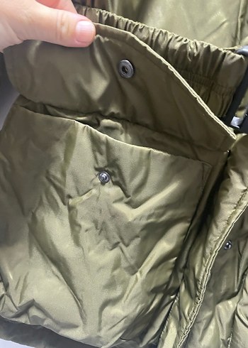 Camel yeşil Kemerli Kadın mont - Görsel 4