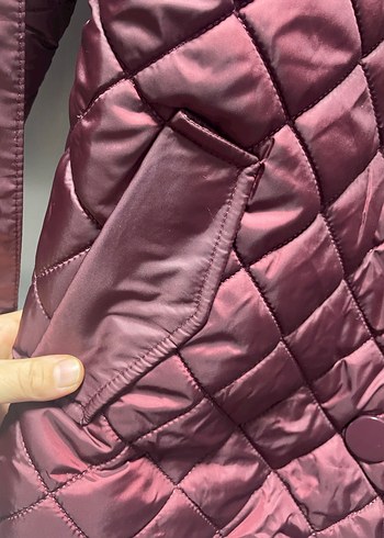 Bordo Kürklü Kadın Kışlık Mont - Görsel 3