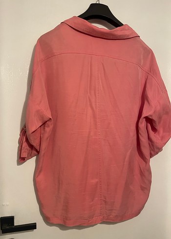 Düğmeli Pembe Midi Kadın Keten Ceket - Görsel 3