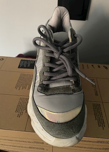 Gri Platform Topuklu Kadın Spor Ayakkabı - Görsel 5