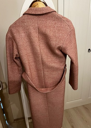 Adl Kahverengi Kuşaklı Uzun Yün Kadın Kabanı - Görsel 5