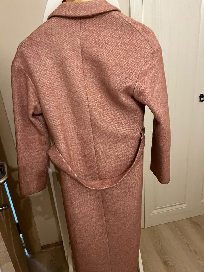 Adl Kahverengi Kuşaklı Uzun Yün Kadın Kabanı - Görsel 4