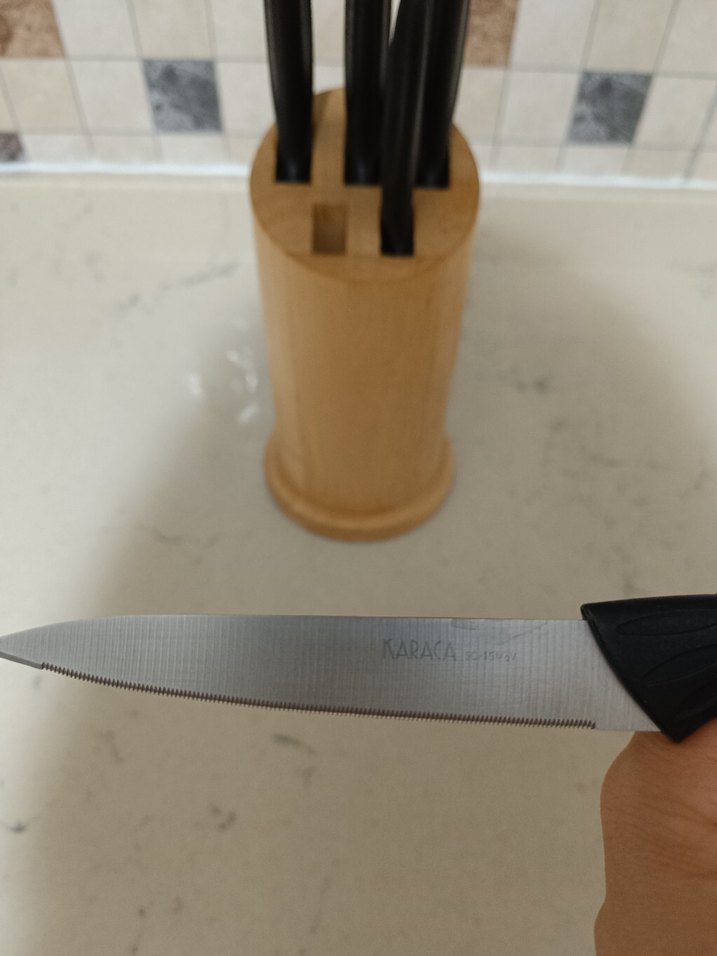 Siyah Saplı Bıçak Seti ve Ahşap Stand - Görsel 4