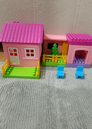 Renkli Pembe Oyuncak Ev Seti - Görsel 3