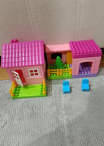 Renkli Pembe Oyuncak Ev Seti - Görsel 2