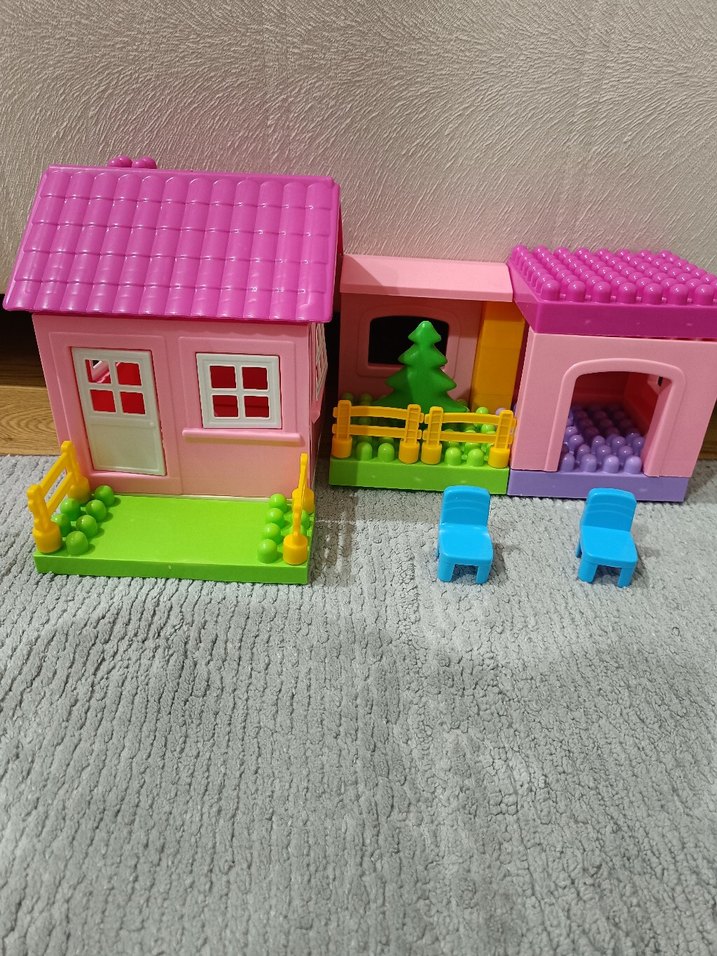 Renkli Pembe Oyuncak Ev Seti - Görsel 3