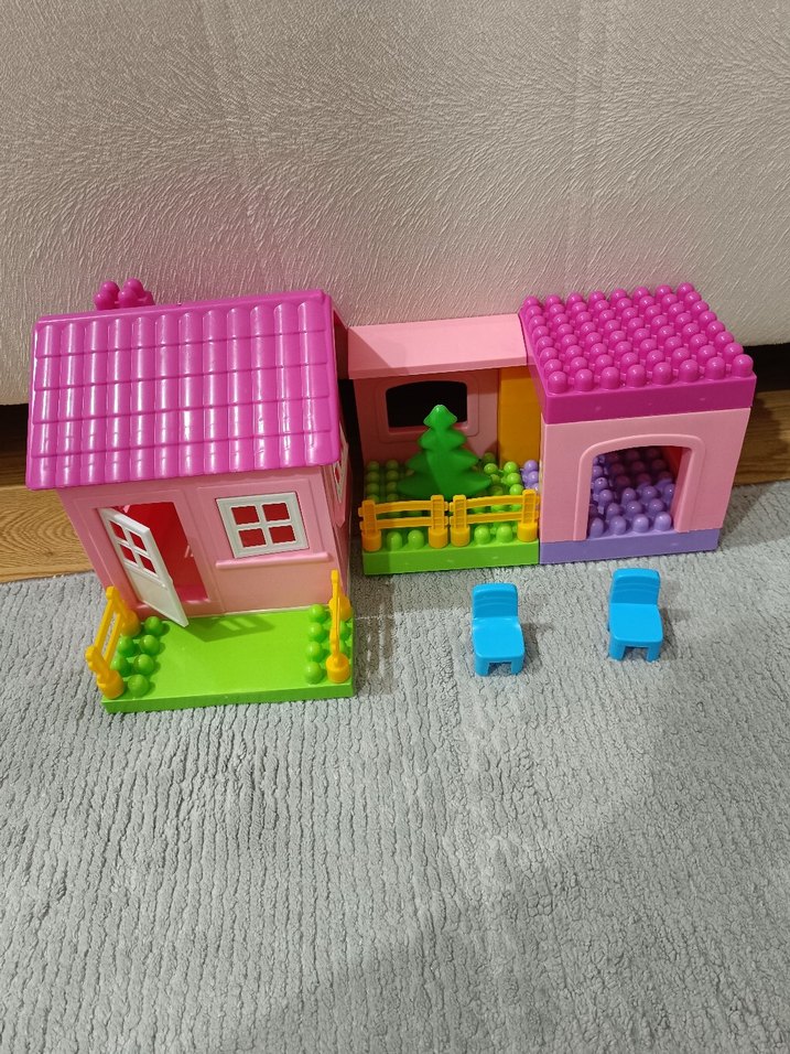 Renkli Pembe Oyuncak Ev Seti - Görsel 2