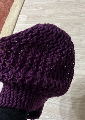 Kadın Mor Örgü Bere - Görsel 2
