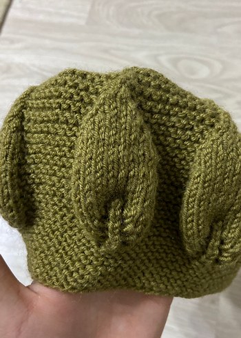 Çocuk  Haki Örgü Bere - Görsel 4