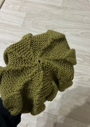 Çocuk  Haki Örgü Bere - Görsel 3