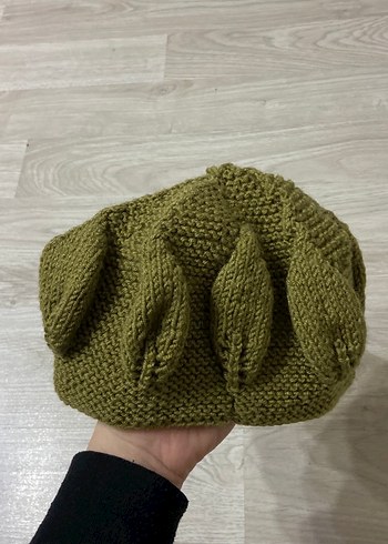 Çocuk  Haki Örgü Bere - Görsel 2