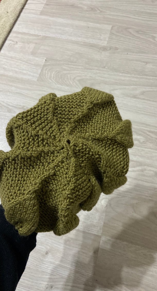 Çocuk  Haki Örgü Bere - Görsel 3