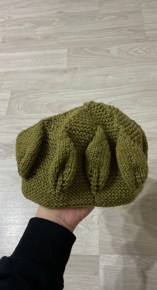 Çocuk  Haki Örgü Bere - Görsel 2