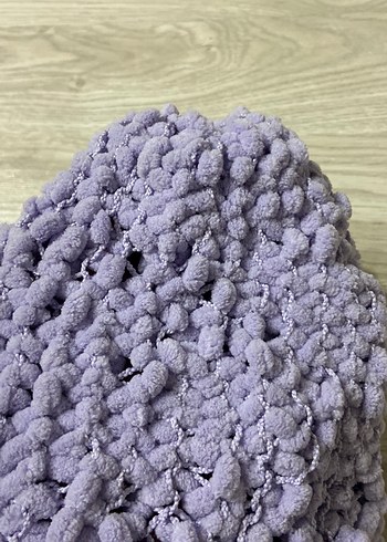 Örgü Mor Kadın Bere İnci Detaylı - Görsel 3