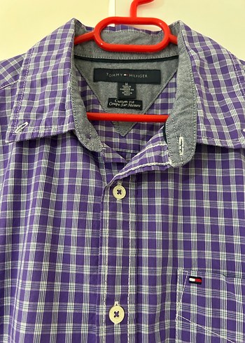 TOMMY HILFIGER Mor Kareli Kısa Kollu Erkek Gömlek - Görsel 3