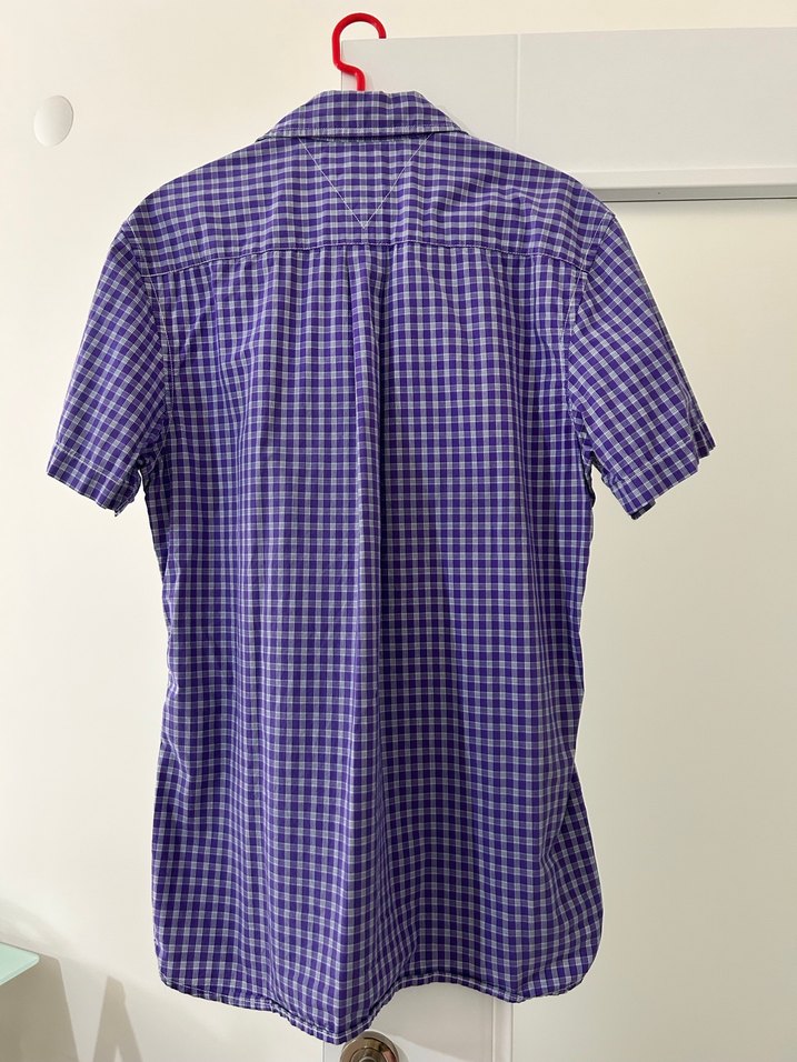 TOMMY HILFIGER Mor Kareli Kısa Kollu Erkek Gömlek - Görsel 4