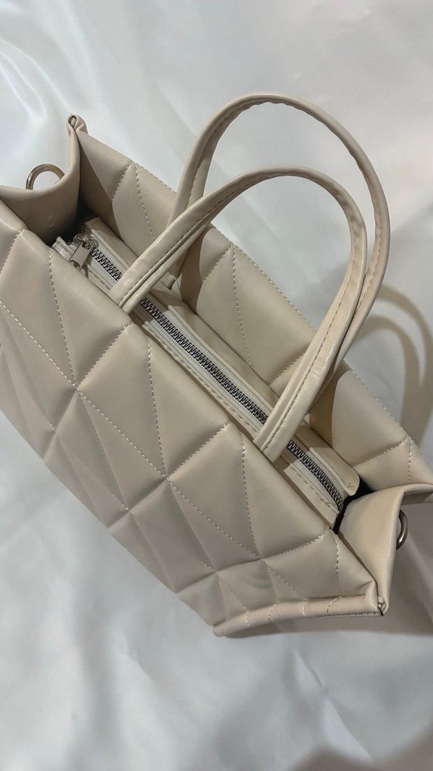 Bej Kadın Pliseli Günlük Çanta - Görsel 2