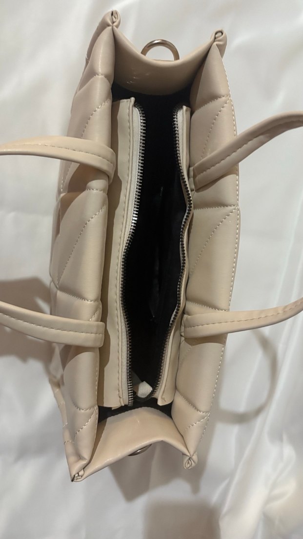 Bej Kadın Pliseli Günlük Çanta - Görsel 3