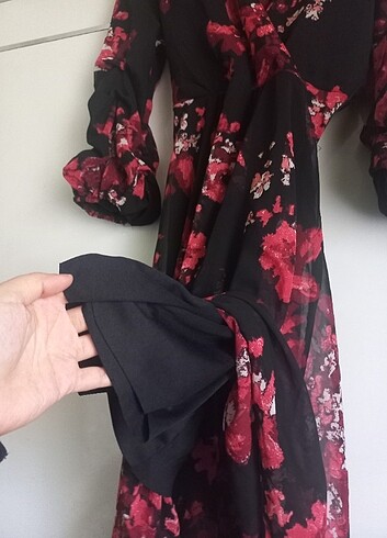 l Beden siyah Renk Dize kdr sifon elbıse