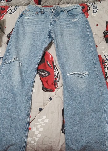 Kadın Mavi Bol Kesim Denim Jean - Görsel 2