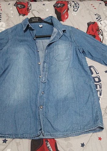 Kadın Mavi Denim Gömlek Uzun Kollu - Görsel 2