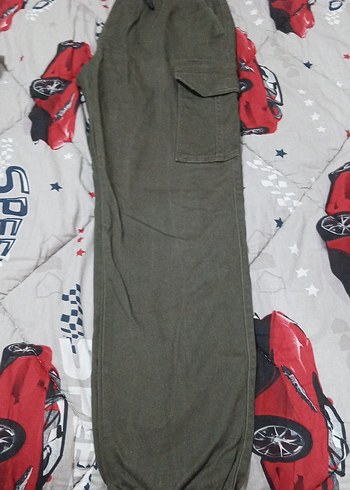 Kadın Gri Kamuflaj Kemerli Rahat Pantolon - Görsel 2