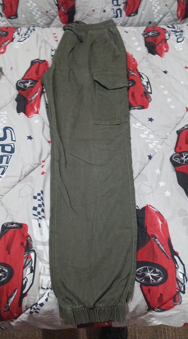 Kadın Gri Kamuflaj Kemerli Rahat Pantolon - Görsel 2