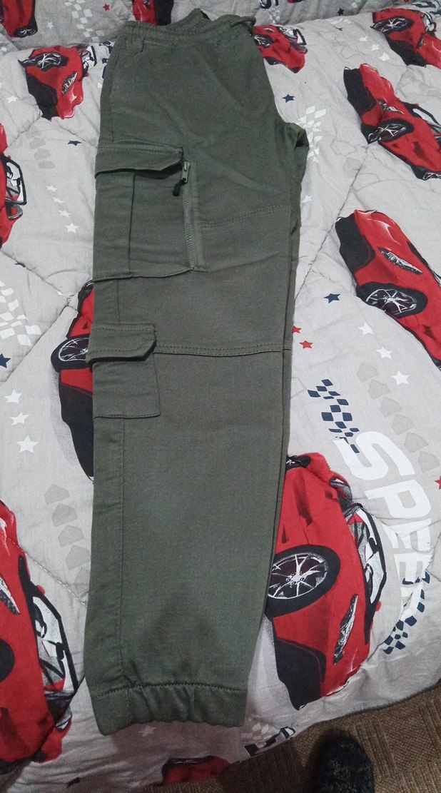 Gri Kamuflaj Desenli Kemerli Rahat Kesim Kadın Pantolon - Görsel 2