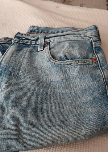 Levis Dugmeli Mavi Kadin Kot Pantolon
