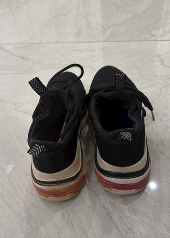 Siyah Platform Topuklu Spor Ayakkabı - Görsel 3