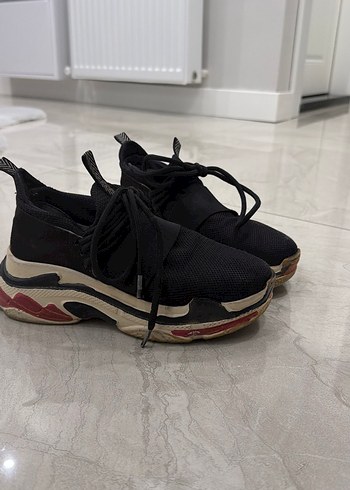 Siyah Platform Topuklu Spor Ayakkabı - Görsel 2