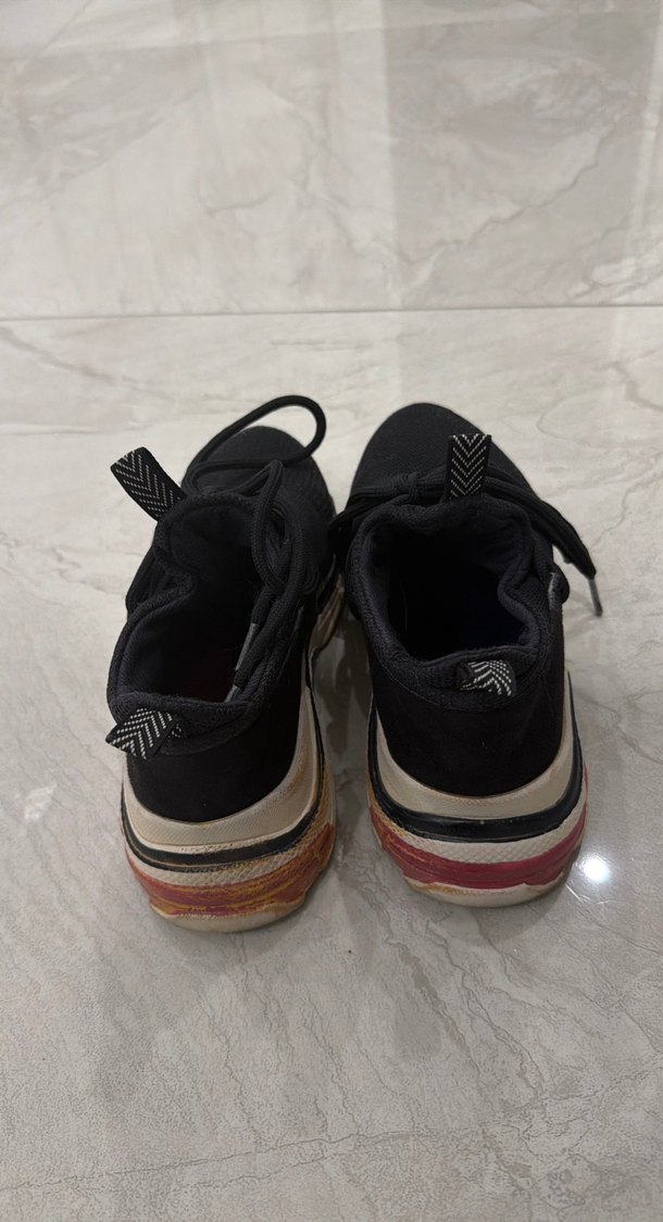 Siyah Platform Topuklu Spor Ayakkabı - Görsel 3