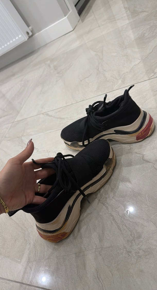 Siyah Platform Topuklu Spor Ayakkabı - Görsel 5