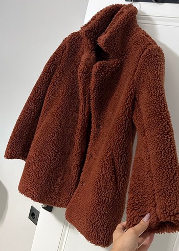 Kahverengi Midi Kürk Detaylı Kadın Kaban - Görsel 4