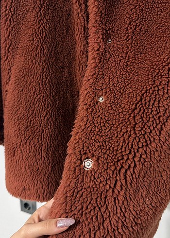 Kahverengi Midi Kürk Detaylı Kadın Kaban - Görsel 3