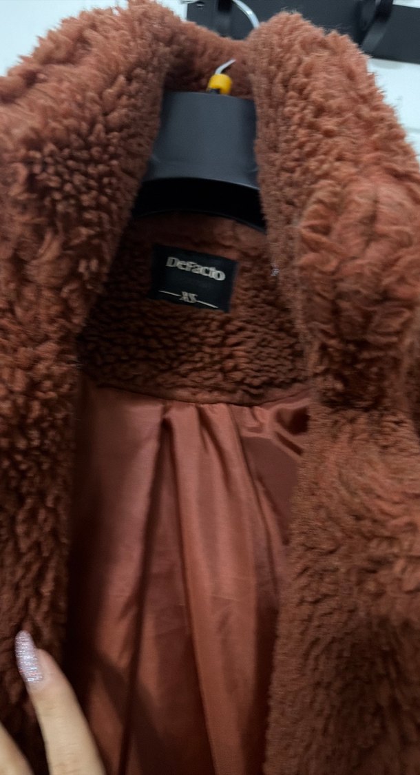 Kahverengi Midi Kürk Detaylı Kadın Kaban - Görsel 2