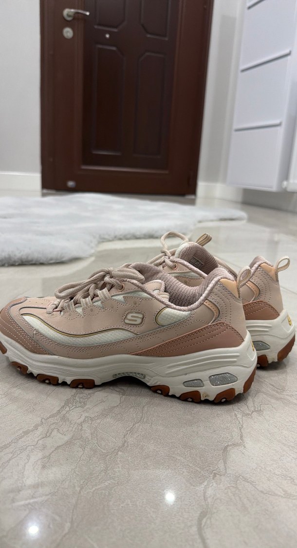 Bej Renkli Platform Topuklu Kadın Spor Ayakkabı - Görsel 5