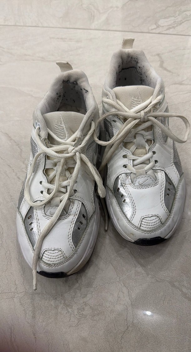 Beyaz Gri Bağcıklı Yüksek Topuklu Spor Ayakkabı - Görsel 4