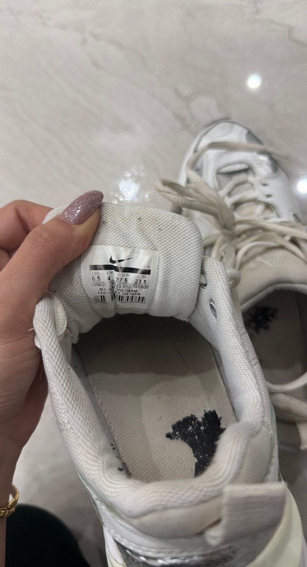 Beyaz Gri Bağcıklı Yüksek Topuklu Spor Ayakkabı - Görsel 5